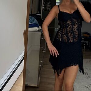 Black Lace Slip Dress